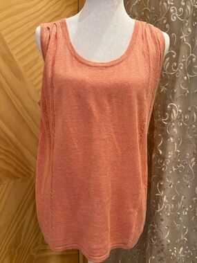 Garnet Hill, organic linen Sleeveless Lightweight Tank Top in Coral